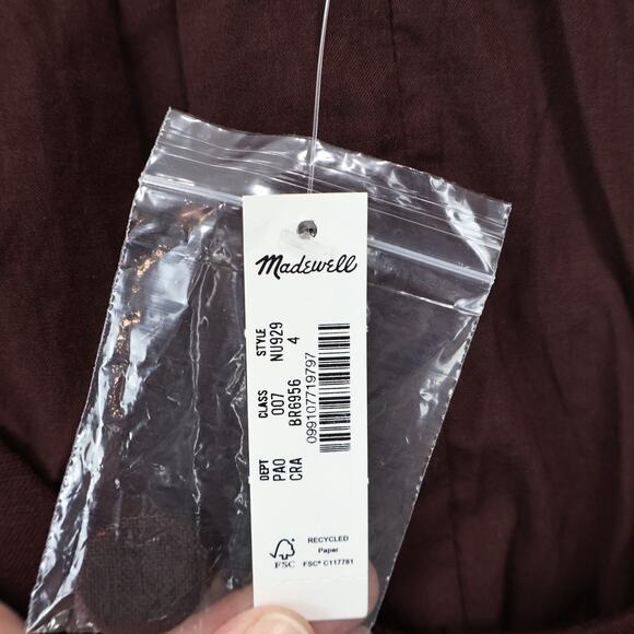 Madewell Linen Scoopneck Cutaway Vest Chocolate Raisin Brown Size 4 NWT - Picture 5 of 8